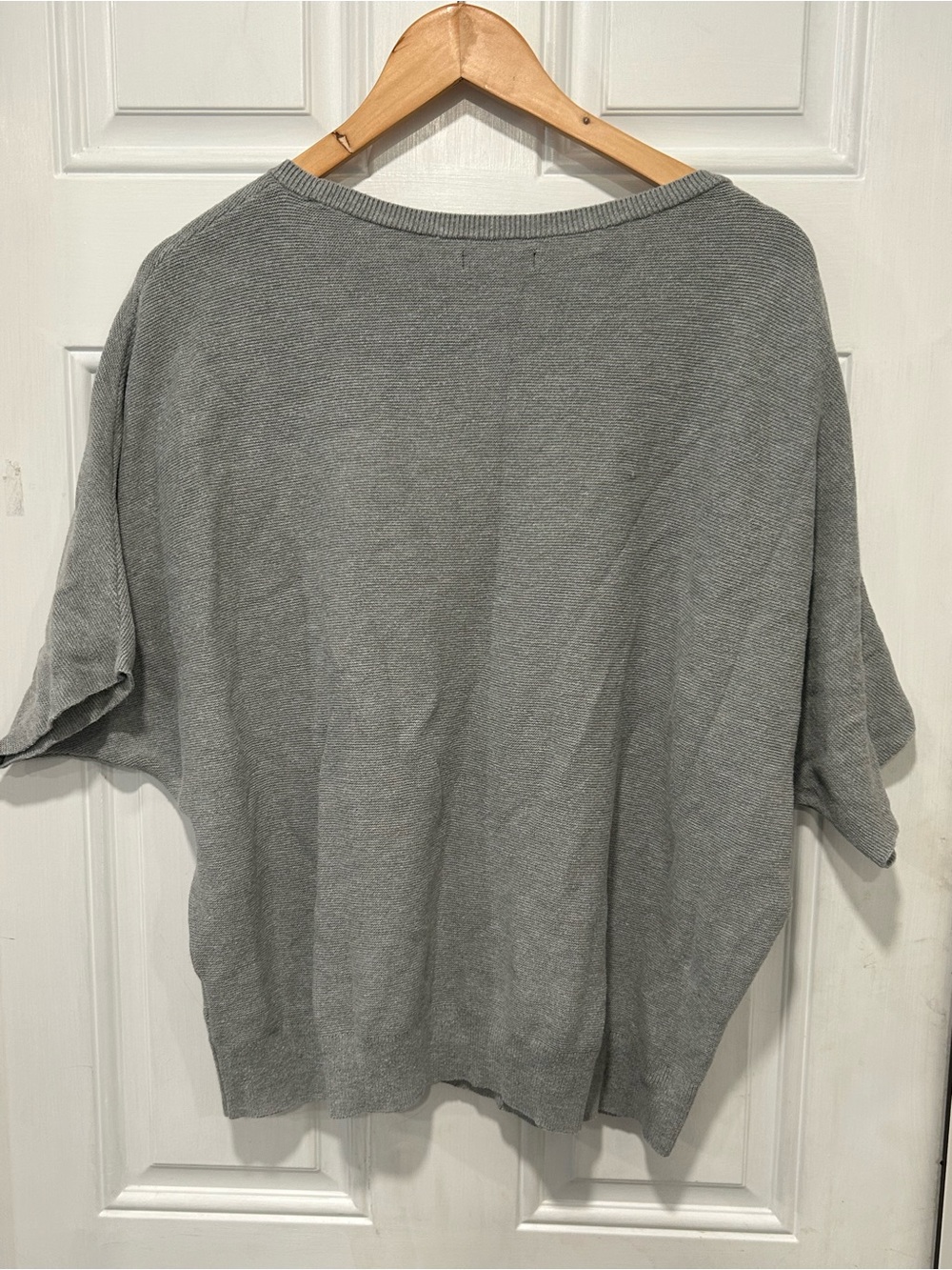 Quince Cotton Cashmere Link-Stitch Dolman Sweater Heather Grey Size XL - Picture 4 of 9